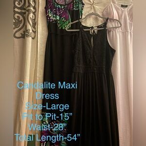 Candalite Elegant Black Maxi Dress